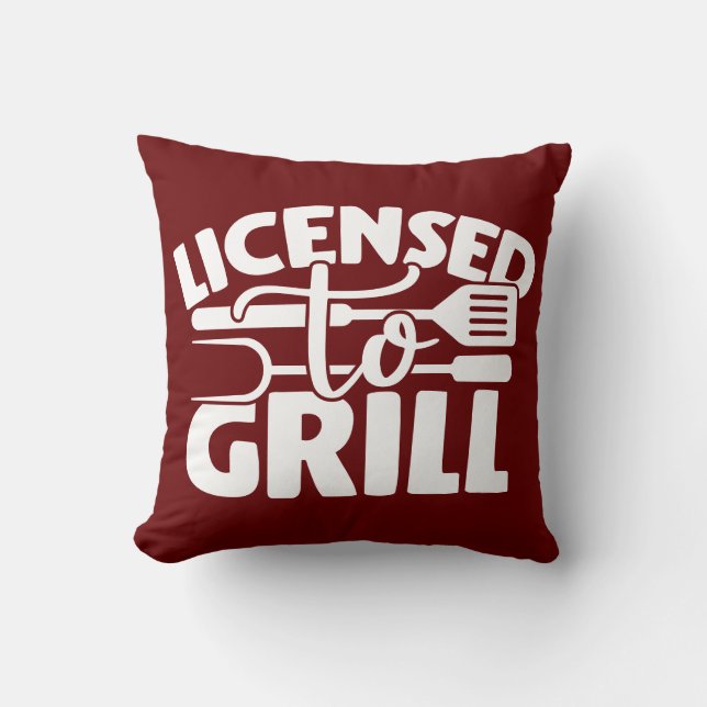 Licensierad till grill kudde (Framsida)