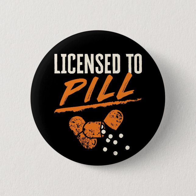 Licensierad till Pill Pharmacist Pharmacy Tech CPh Knapp (Framsida)
