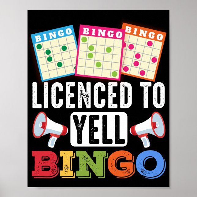 Licensierad till Yell Bingo Funny Lucky Gambling Poster (Framsidan)