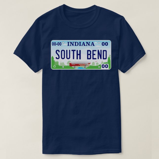 Licensskylt för South Bend Indiana T Shirt (Design framsida)
