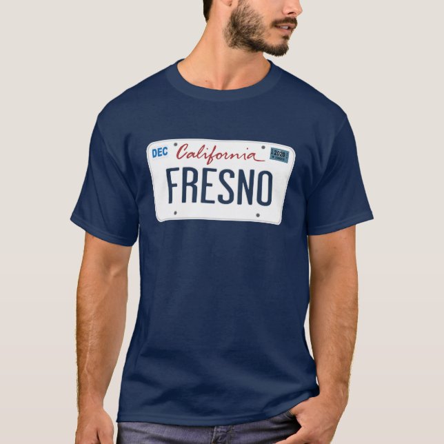 Licensskylt Fresno California T Shirt (Framsida)