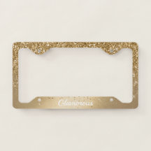 Licensskylt Ram - din text Glitter Guld