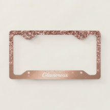 Licensskylt Ram - din text Glitter Ro Guld