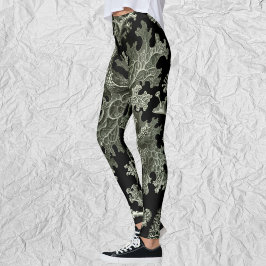 Lichen av Ernst Haeckel, Vintage Nature Plants Leggings