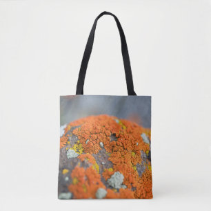 Lichen orange moss stone grått tygkasse