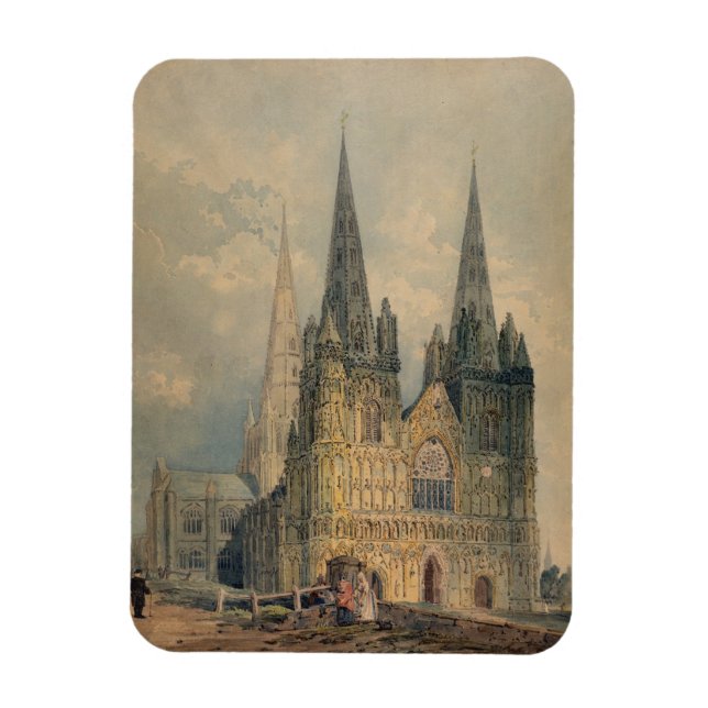 Lichfield Cathedral, Stbudsdshire, 1794 (w/c over) Magnet (Vertikal)