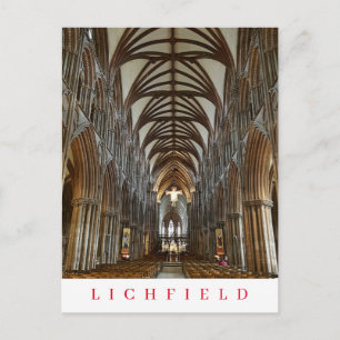 Lichfield-katedralens interiör vy vykort