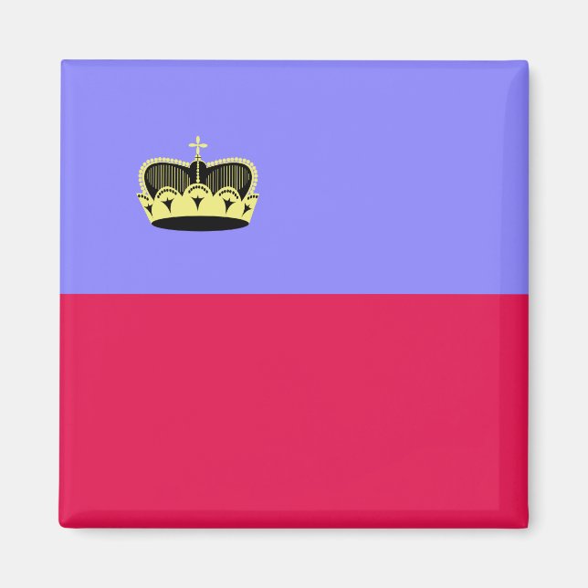 Lichtenstein Flagga av hög kvalitet Magnet (Framsidan)