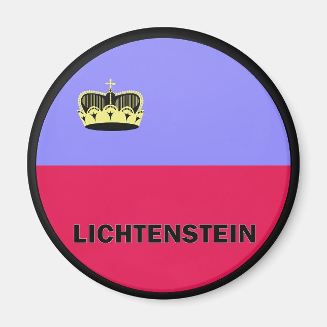 Lichtenstein Roundel-Flagga Magnet (Framsidan)