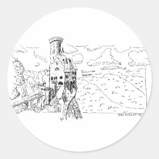 Lichtenstein slott runt klistermärke