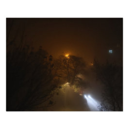 Lichter im Nebel Foto-Vergrößerung Fototryck