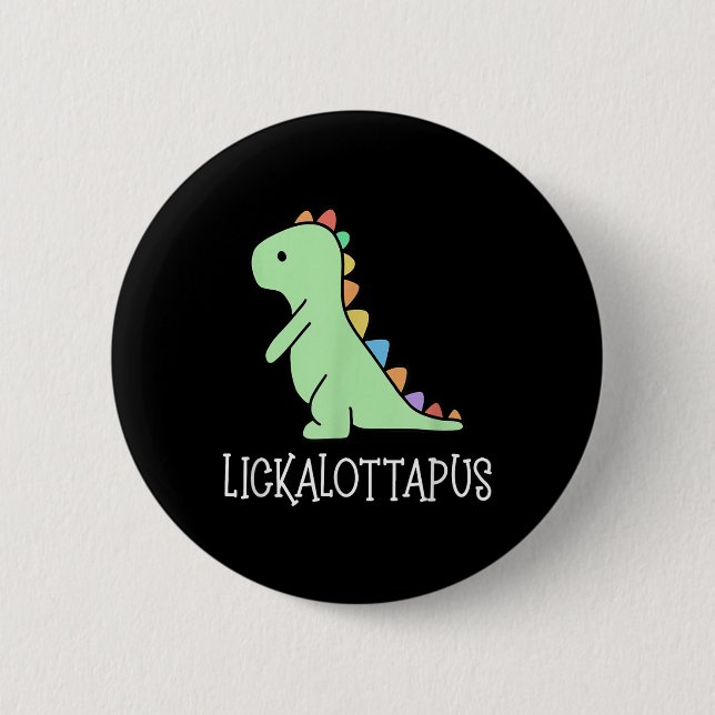 Lickalottapus Funny Lesbisk Lgbtq Pride, Funny Hum Knapp (Framsida)