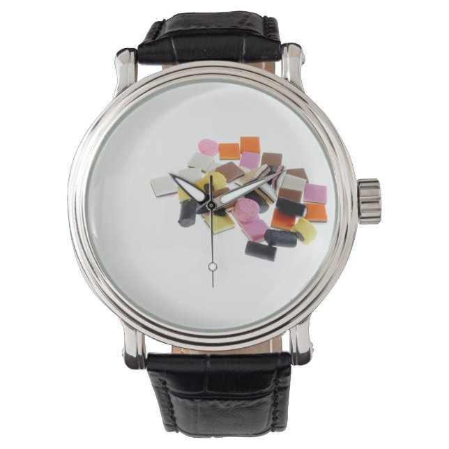 Licoricandy med kopieringsutrymme armbandsur (Framsida)