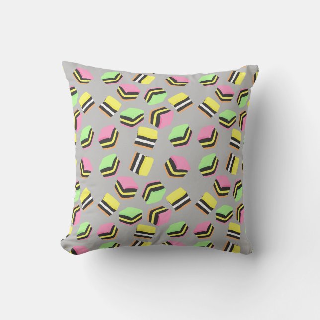 Licorice Allsorters Candy Pillow Kudde (Framsida)
