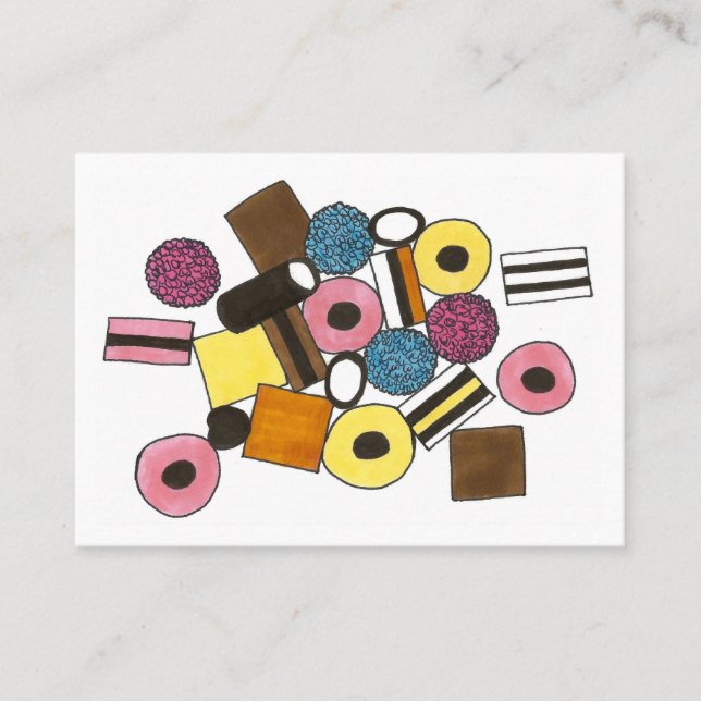 Licoriesallat Candies Candy Shop Sweets Foodie Visitkort (Framsida)