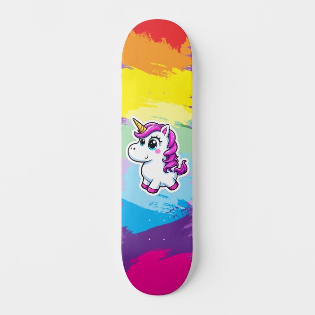 Licorne arc en ciel Skateboard (Framsida)