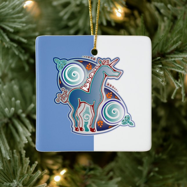 Licorne celtique julgransprydnad keramik (Träd)