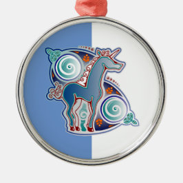 Licorne celtique julgransprydnad metall