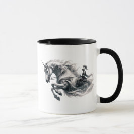 Licorne majestueuse et chevalier en armure. mugg