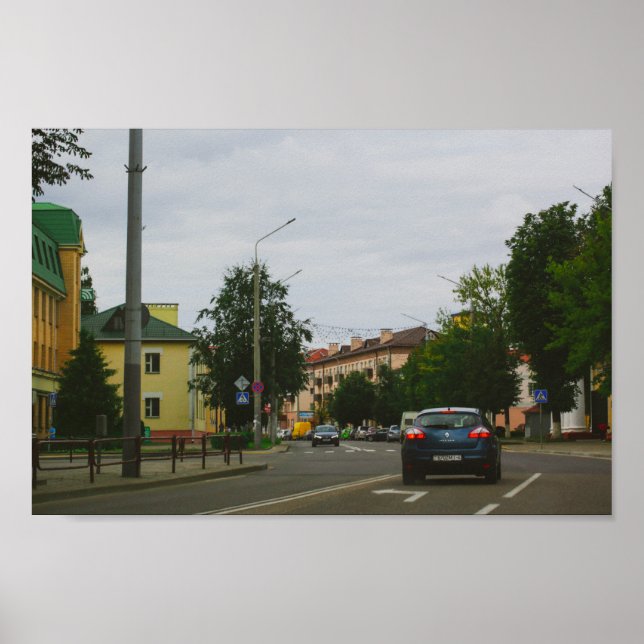Lida Belarus Architecture Street View Cityscape Poster (Framsidan)