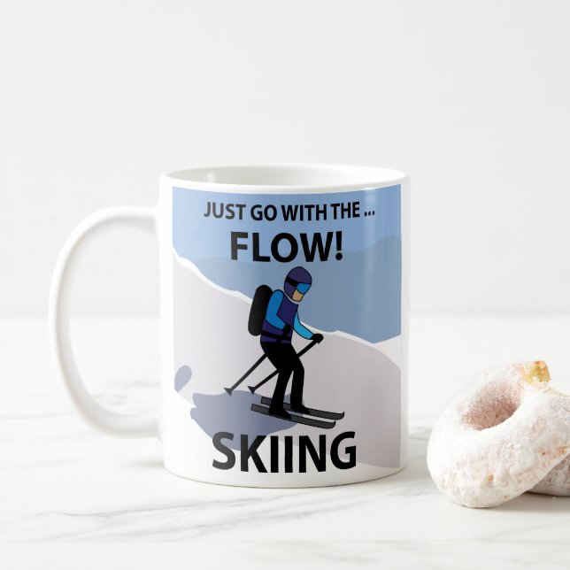 Lidande Åk Med Flödet Skidåkning Kaffemugg (Med munk)