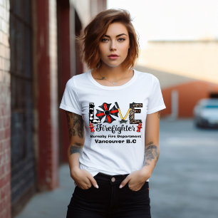 Lidande för brandbekämpning med modiga hjärtan t shirt