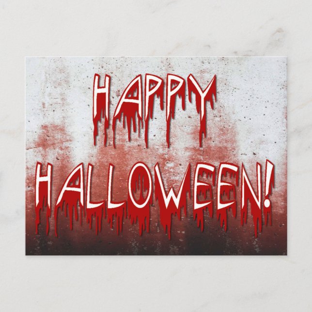 Lidande Gott Halloween Blodfläckat vykort (Framsida)