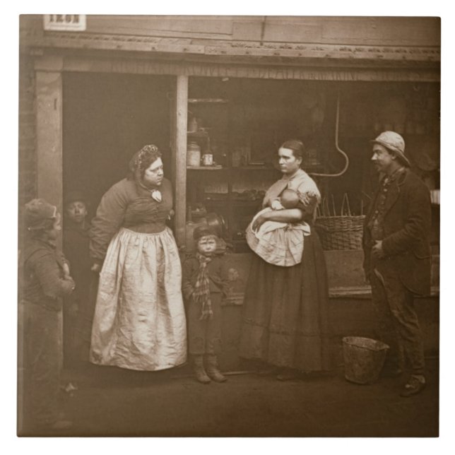 Lidande person från floden, från 'gataliv i Lon Kakelplatta (Framsidan)