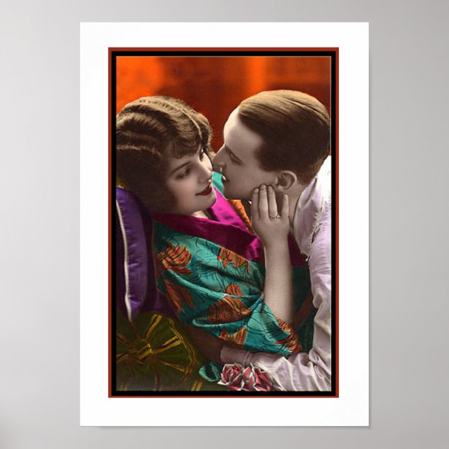 lidelsefullt par i en kram poster (Framsidan)