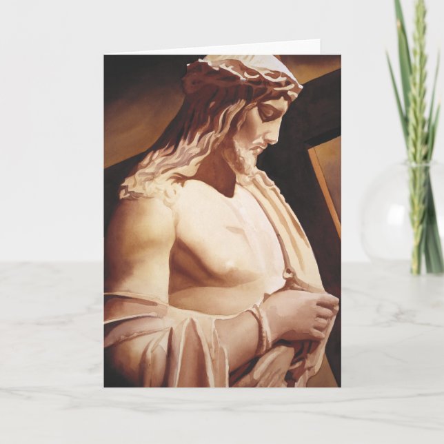 "Lidenskapen" Jesus Akvarell Konst Kort (Framsida)