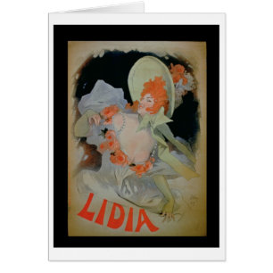 "Lidia", 1895 (färglithoen) Hälsningskort