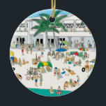 Lido Beach Sarasota Ornament<br><div class="desc">Den gamla Lido Beach-kasino i Sarasota Florida. Den här färglösa scenen gör en underbar "bögig" jul/Helgdag till prydnadsföremål för träd. Kolla in båda sidorna av prydnaden!</div>