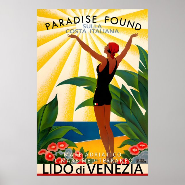 Lido di Venezia Venedig Italien Adriatiska havet Poster (Framsidan)