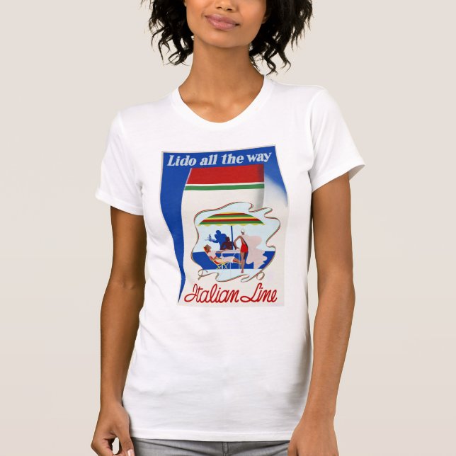 Lido hela vägen ~ italiensk linje tee shirt (Framsida)