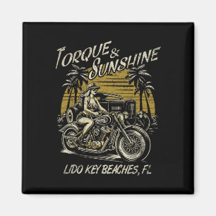 Lido Nyckel Beacher Florida Motorcycle Hotrod Vint Magnet