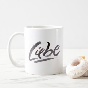 Liebe Kärlek Hertz Alla hjärtans dag Brush Letteri Kaffemugg