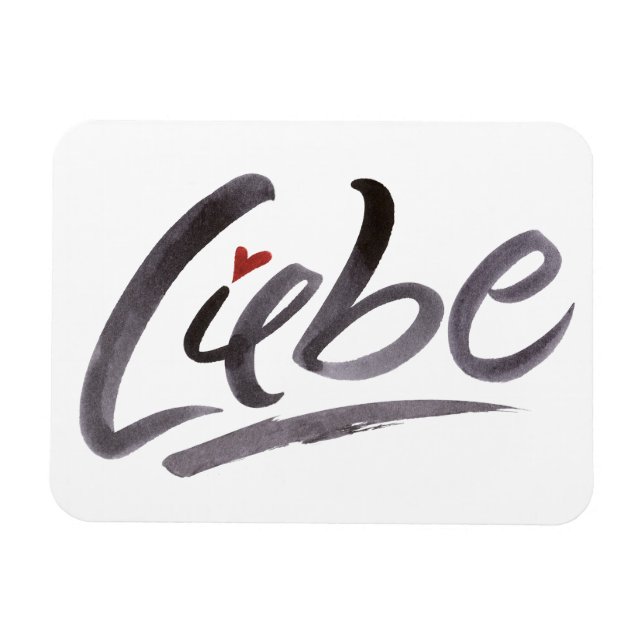 LIEBE Kärlek Hertz Schoneschrift Lettering Magnet (Horisontell)