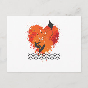 Liebe zum Kite Surfing mit Wellen und Vind Vykort