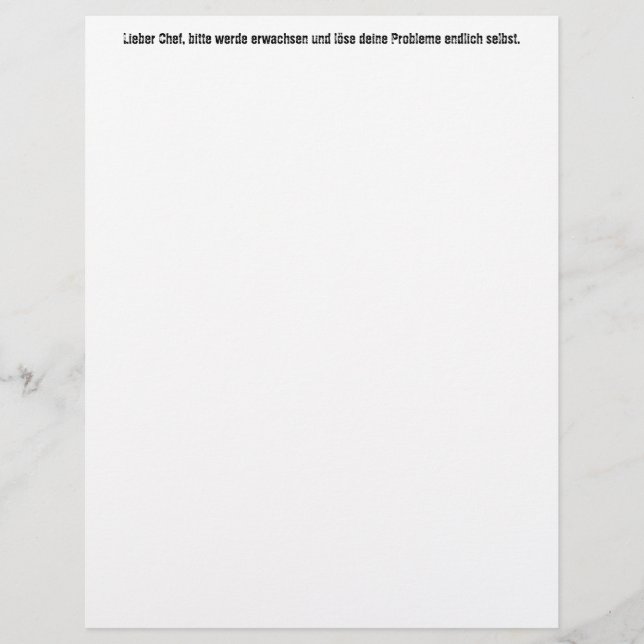 "Lieber Chef, bitte werde erwachsen..." (Framsida)
