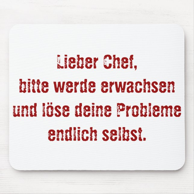 "Lieber Chef, bitte werde erwachsen..." Musmatta (Framsidan)