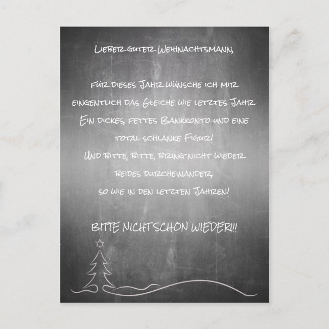 Lieber guter Weihnachtsmann Helg Vykort (Framsida)