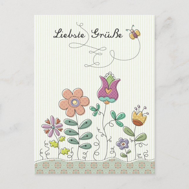Liebste Grüße Vykort (Framsida)
