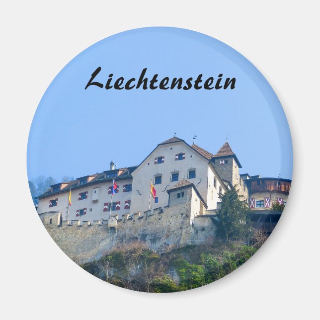 Liechtenstein Castle i Vaduz Souvenir Magnet (Framsidan)