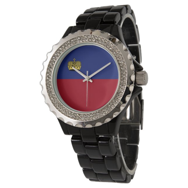Liechtenstein flagga armbandsur (Vinklad)