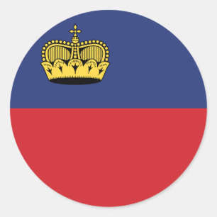 Liechtenstein Flagga Classic Round Sticker Runt Klistermärke