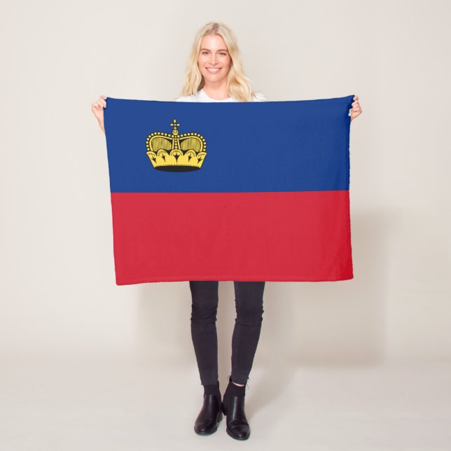 Liechtenstein Flagga Fleecefilt (På plats)