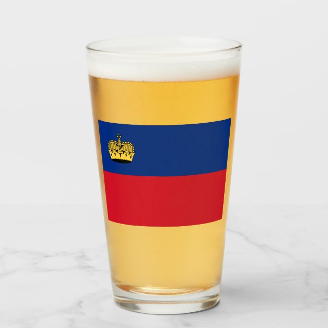Liechtenstein Flagga Glaskopp (Framsida fylld)