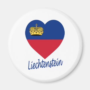 Liechtenstein Flagga Hjärta Magnet