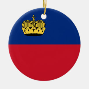 Liechtenstein Flagga Julgransprydnad Keramik