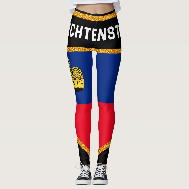 Liechtenstein Flagga Leggings (Framsida)